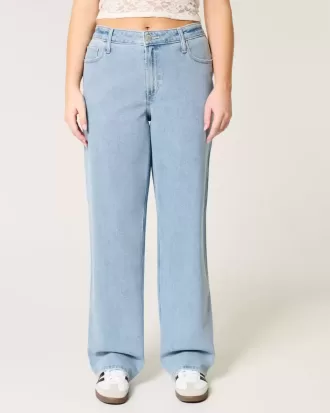 Dad-Jeans mit hohem Bund und mittlerer Waschung