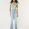 Dad-Jeans mit ultrahohem Bund und mittlerer Waschung Dad-Jeans mit ultrahohem Bund und mittlerer Waschung