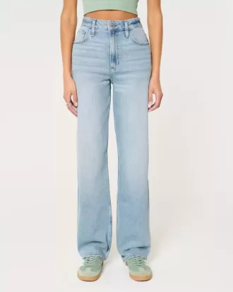 Dad-Jeans mit ultrahohem Bund und mittlerer Waschung