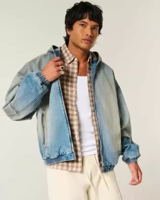 Denim-Skaterjacke mit Reißverschluss