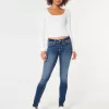 Dunkel verwaschene Low-Rise-Super-Skinny-Jeans Dunkel verwaschene Low-Rise-Super-Skinny-Jeans