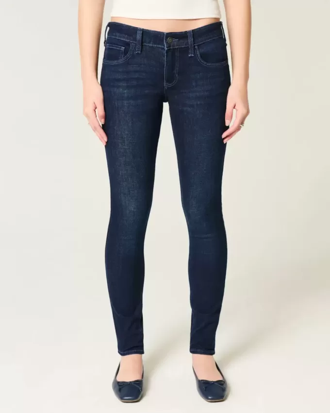 Dunkel verwaschene Low-Rise-Super-Skinny-Jeans Dunkel verwaschene Low-Rise-Super-Skinny-Jeans