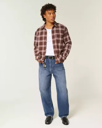 Dunkel verwaschene Skater-Baggy-Jeans