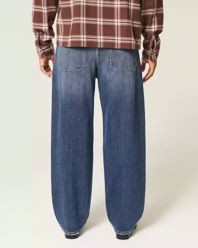 Dunkel verwaschene Skater-Baggy-Jeans Dunkel verwaschene Skater-Baggy-Jeans