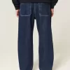 Dunkel verwaschene Skater-Baggy-Jeans