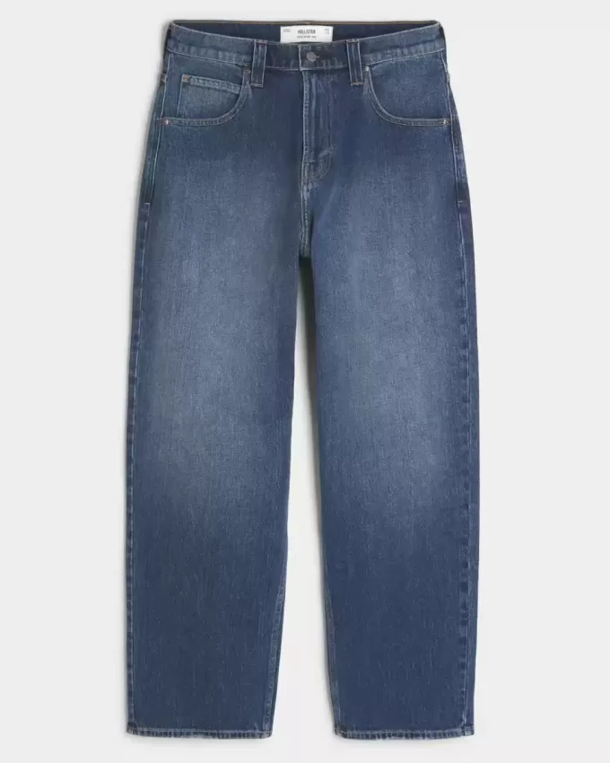 Dunkel verwaschene Skater-Baggy-Jeans Dunkel verwaschene Skater-Baggy-Jeans