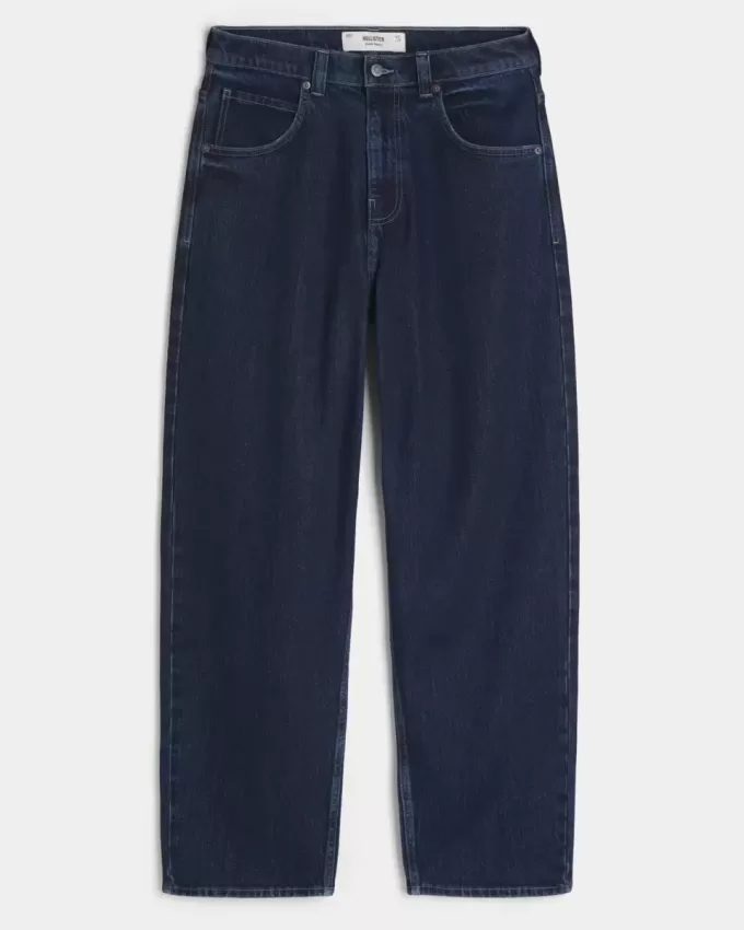 Dunkel verwaschene Skater-Baggy-Jeans