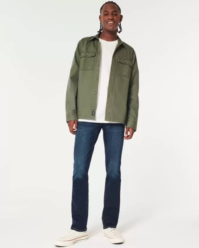 Dunkel verwaschene Slim Straight Jeans Dunkel verwaschene Slim Straight Jeans