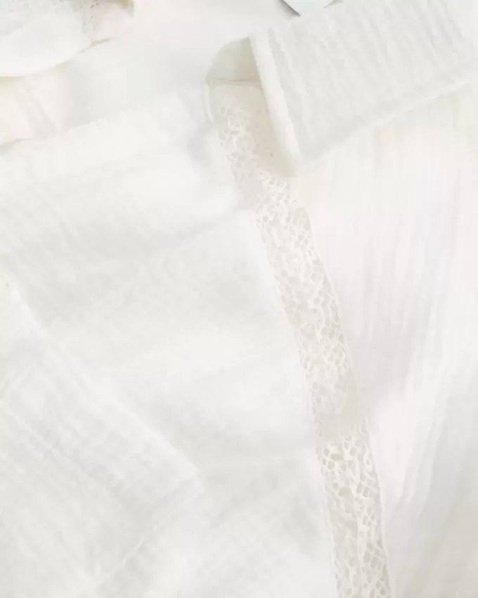 Durchgeknöpftes Mini-Hemdkleid aus Gaze