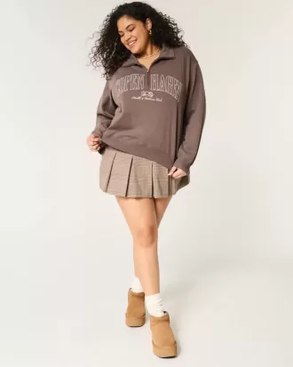 Easy Copenhagen – Sweatshirt mit Grafik und halbem Reißverschluss