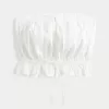 Easy Crop-Trägerloses Tube-Top mit Spitzeneinsatz Easy Crop-Trägerloses Tube-Top mit Spitzeneinsatz