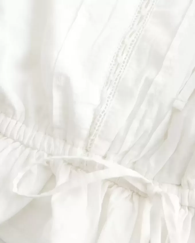 Easy Crop-Trägerloses Tube-Top mit Spitzeneinsatz Easy Crop-Trägerloses Tube-Top mit Spitzeneinsatz