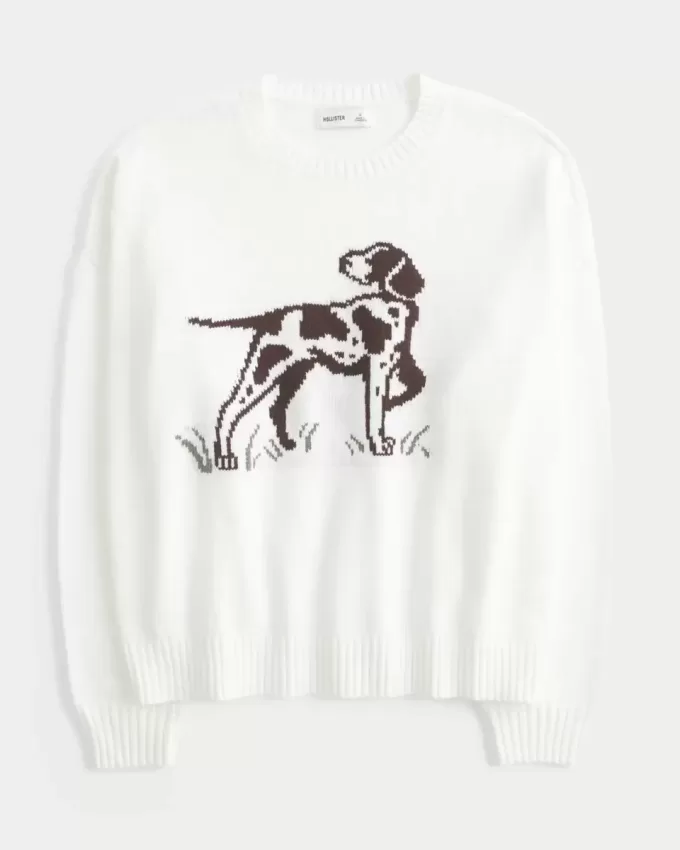 Easy Dog Graphic Rundhalspullover Easy Dog Graphic Rundhalspullover