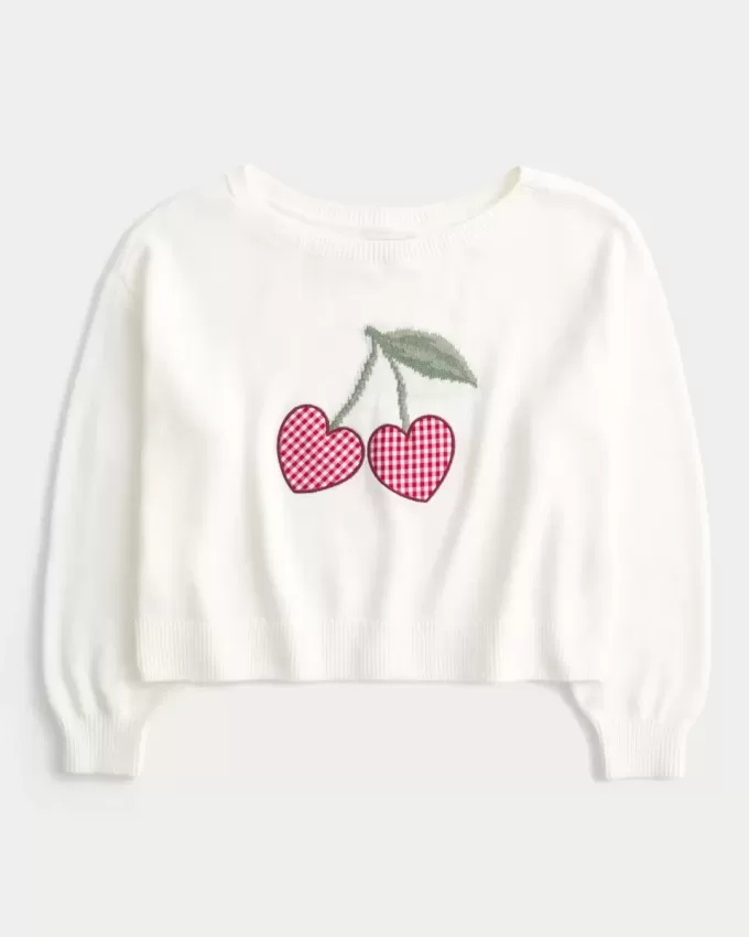 Easy Heart Graphic Off-the-Shoulder-Pullover Easy Heart Graphic Off-the-Shoulder-Pullover