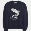 Easy Jumping Fish Graphic Rundhalspullover