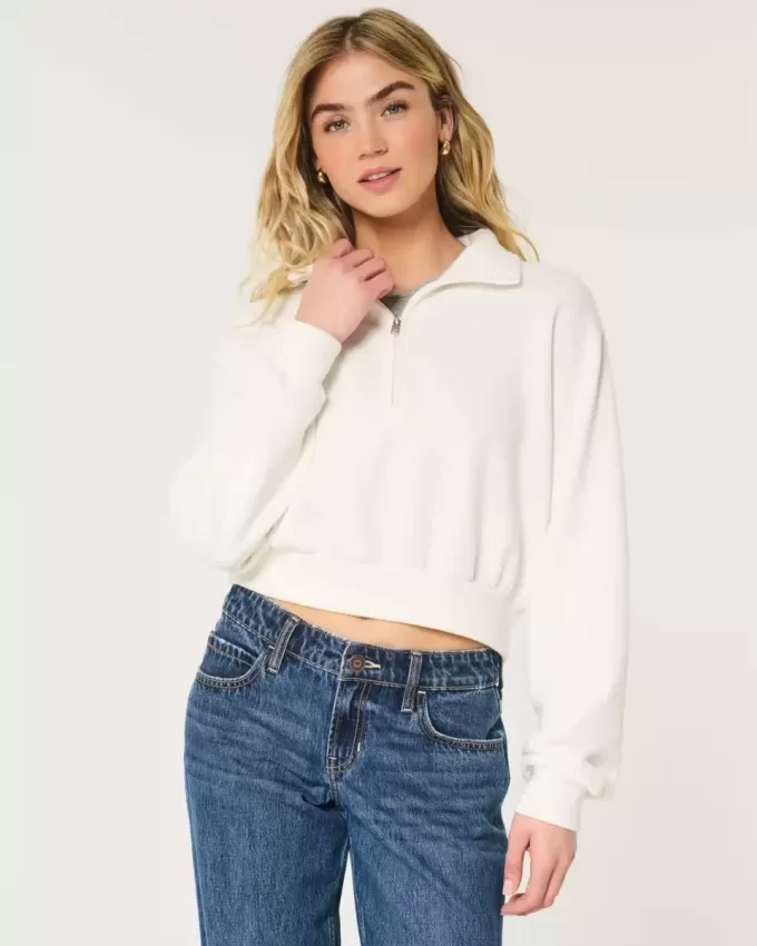 Easy Mini-Sweatshirt mit halbem Reißverschluss Easy Mini-Sweatshirt mit halbem Reißverschluss