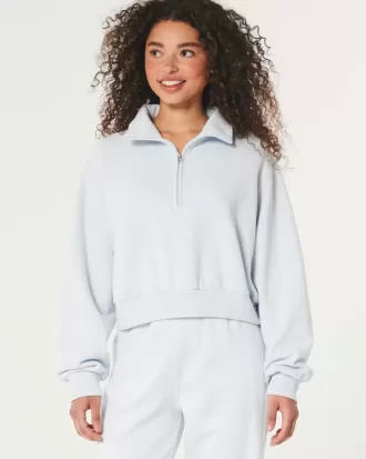Easy Mini-Sweatshirt mit halbem Reißverschluss