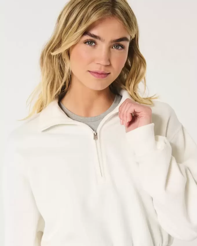 Easy Mini-Sweatshirt mit halbem Reißverschluss Easy Mini-Sweatshirt mit halbem Reißverschluss
