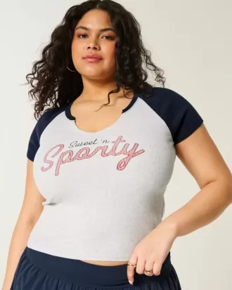 Easy Notch-Neck Sweet ’n Sporty Graphic Baby T-Shirt