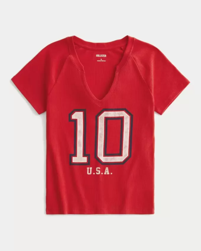 Easy Notch-Neck USA Graphic Baby T-Shirt