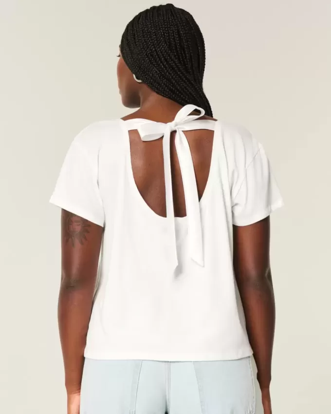 Easy Ribbon T-Shirt mit Herz-Grafik und Bindeband Easy Ribbon T-Shirt mit Herz-Grafik und Bindeband