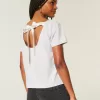 Easy Ribbon Tie-Back T-Shirt mit New York-Grafik Easy Ribbon Tie-Back T-Shirt mit New York-Grafik