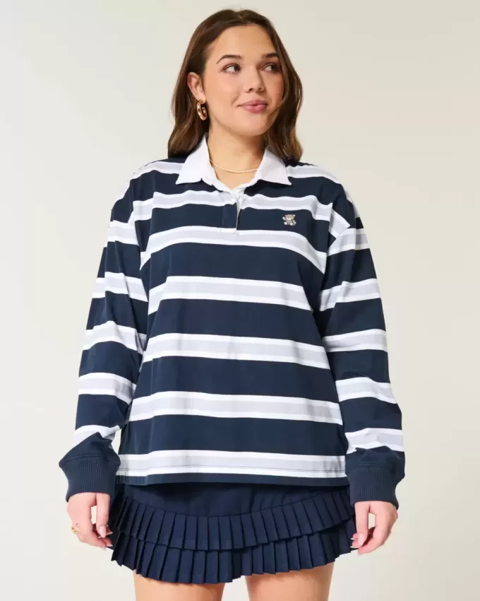 Easy Rugby-Poloshirt mit Teddybär-Grafik Easy Rugby-Poloshirt mit Teddybär-Grafik