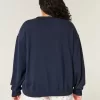 Easy Rundhals-Sweatshirt mit amerikanischer Flaggengrafik Easy Rundhals-Sweatshirt mit amerikanischer Flaggengrafik