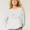 Easy Sweatshirt mit Rundhalsausschnitt und Blumengrafik Easy Sweatshirt mit Rundhalsausschnitt und Blumengrafik