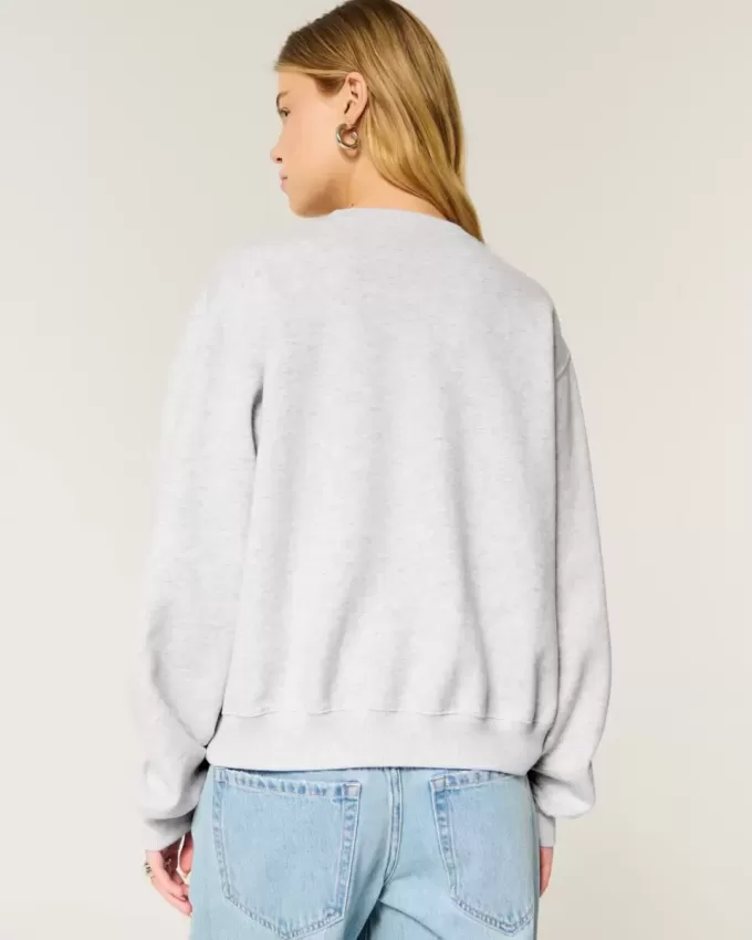 Easy Sweatshirt mit Rundhalsausschnitt und Blumengrafik Easy Sweatshirt mit Rundhalsausschnitt und Blumengrafik