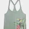 Easy Trend Drop Tanktop mit tropischer Vogelgrafik Easy Trend Drop Tanktop mit tropischer Vogelgrafik