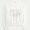Einfacher West Coast Beach Graphic Crew Sweater