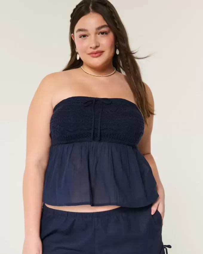 Einfaches Babydoll-Oberteil im Häkelstil Einfaches Babydoll-Oberteil im Häkelstil
