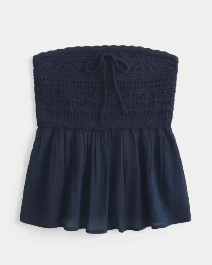 Einfaches Babydoll-Oberteil im Häkelstil Einfaches Babydoll-Oberteil im Häkelstil