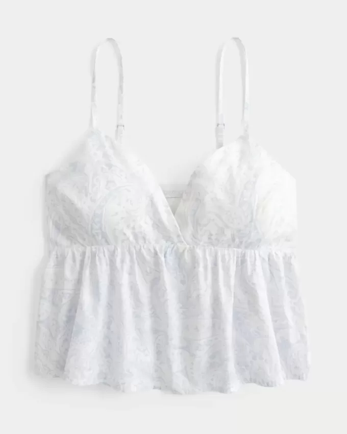 Einfaches Babydoll-Oberteil mit Paisleymuster