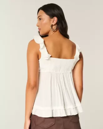 Einfaches Babydoll-Oberteil mit Rüschen