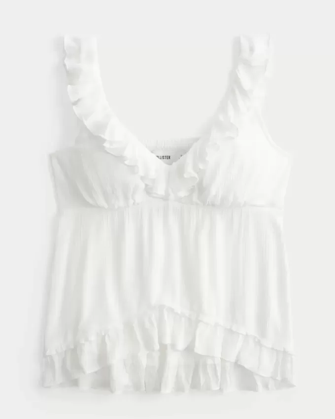 Einfaches Babydoll-Oberteil mit Rüschen Einfaches Babydoll-Oberteil mit Rüschen