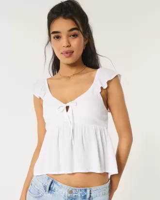 Einfaches Babydoll-Oberteil zum Binden vorne