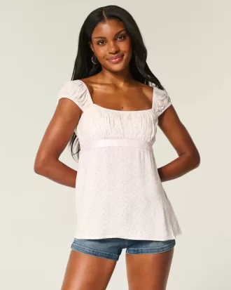 Einfaches Babydoll-Top aus Satin zum Binden