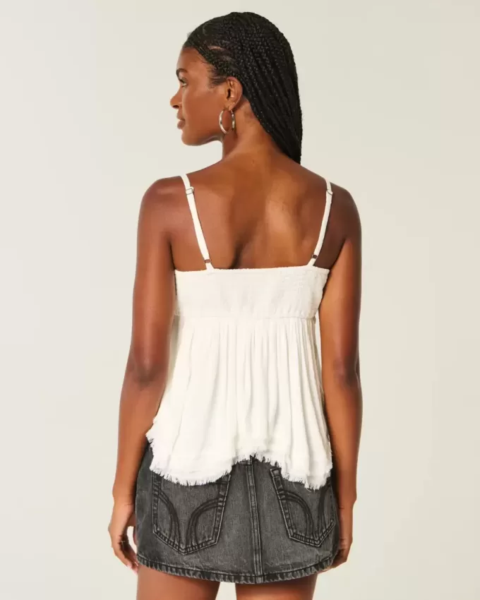 Einfaches Babydoll-Top mit Nieten