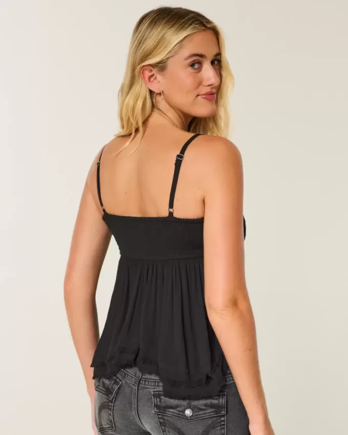 Einfaches Babydoll-Top mit Nieten