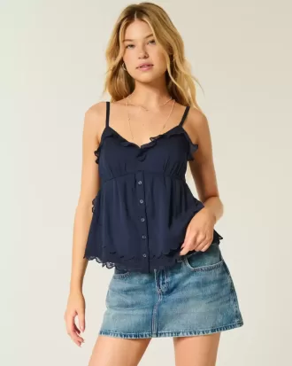 Einfaches Chiffon-Babydoll-Top