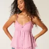 Einfaches Chiffon-Babydoll-Top