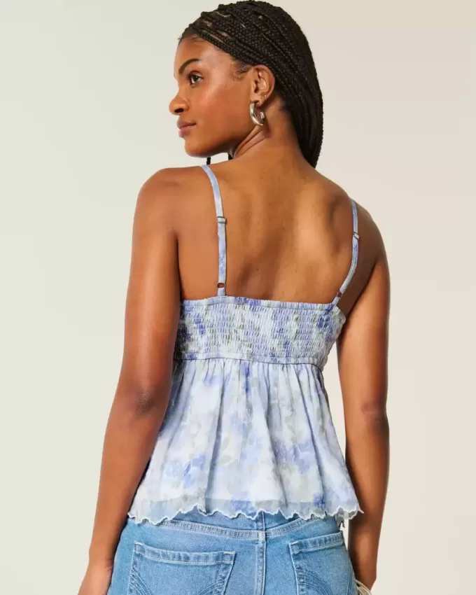 Einfaches Chiffon-Babydoll-Top