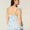 Einfaches Chiffon-Babydoll-Top