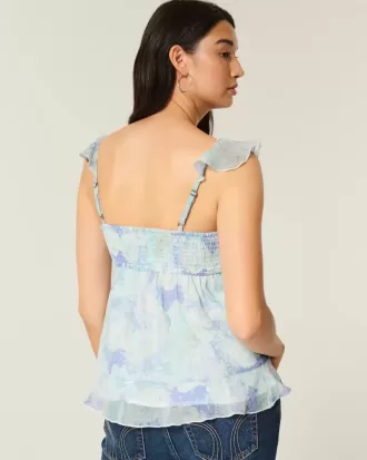 Einfaches Chiffon-Babydoll-Top