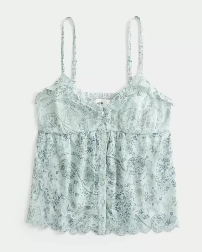 Einfaches Chiffon-Babydoll-Top