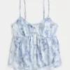 Einfaches Chiffon-Babydoll-Top