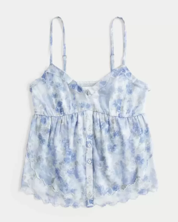 Einfaches Chiffon-Babydoll-Top