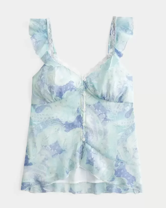 Einfaches Chiffon-Babydoll-Top